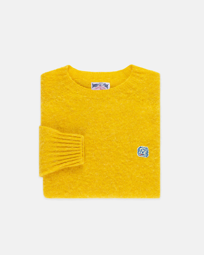 Made-in-Scotland Yellow Shaggy Dog Icon Sweater  - Trim Fit
