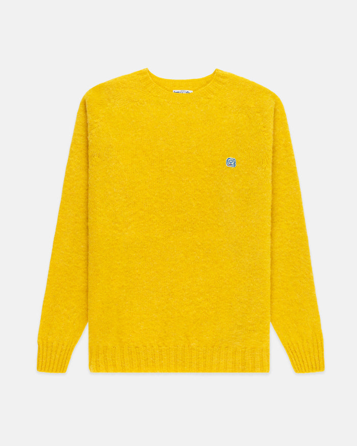 Made-in-Scotland Yellow Shaggy Dog Icon Sweater  - Trim Fit