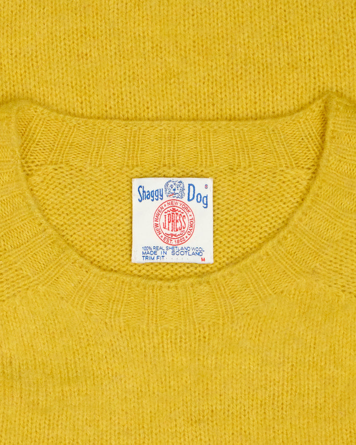 Made-in-Scotland Yellow Shaggy Dog Icon Sweater  - Trim Fit