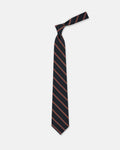 Made-in-UK Black & Purple Triple Stripe Irish Poplin Tie