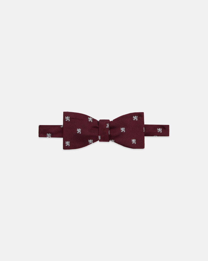 Made-in-UK Burgundy Lion Rampant Club Bow Tie