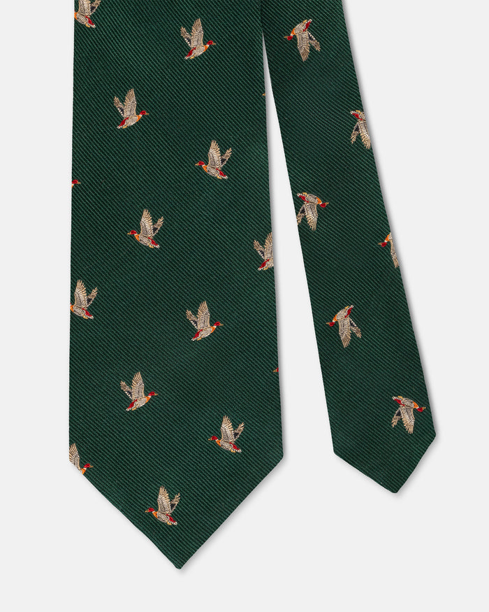 Made-in-UK Green Flying Duck Club Tie