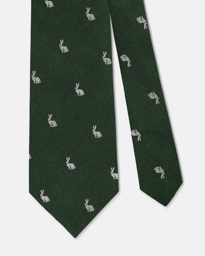 Made-in-UK Green Hare Club Tie