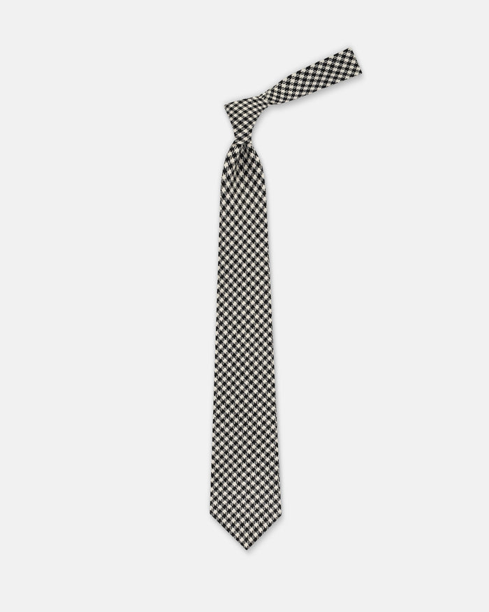 Made-in-UK Houndstooth Check Wool Tie