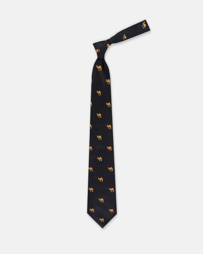 Made-in-UK Navy Camel Club Tie
