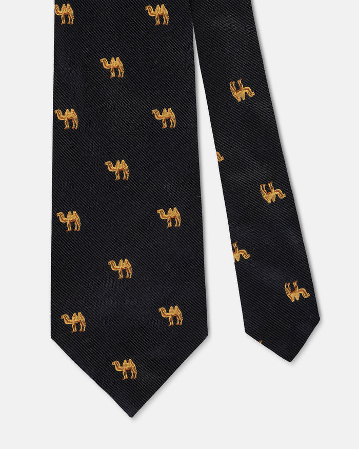 Made-in-UK Navy Camel Club Tie