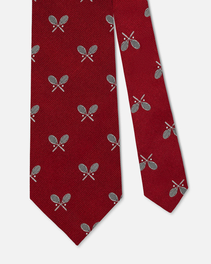 Made-in-UK Red Tennis Racquets Club Tie