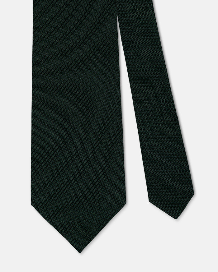 Made-in-UK Solid Green Grenadine Tie