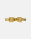Made-in-UK Yellow Printed Pine Silk Bow Tie