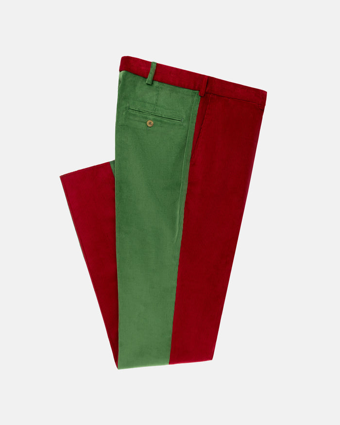 Made-in-USA 2-Panel Colorblock Wide Wale British Corduroy Pant