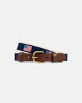 Made-in-USA American Flags Motif Belt