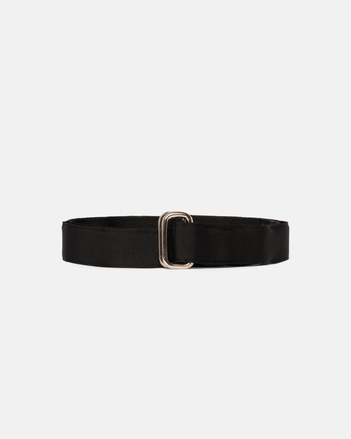 Made-in-USA Black Grosgrain Ribbon Belt