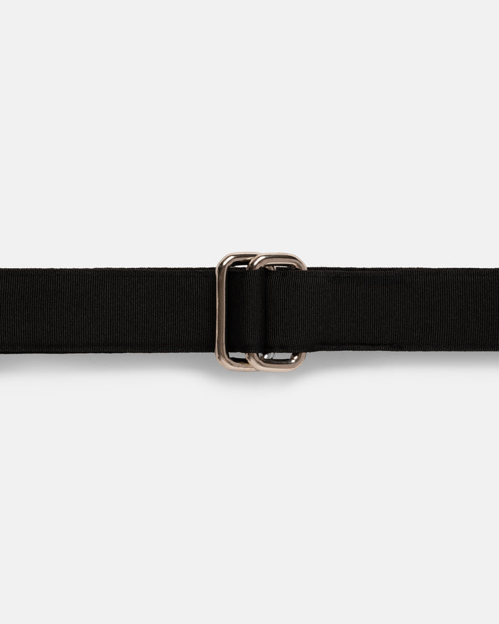 Made-in-USA Black Grosgrain Ribbon Belt