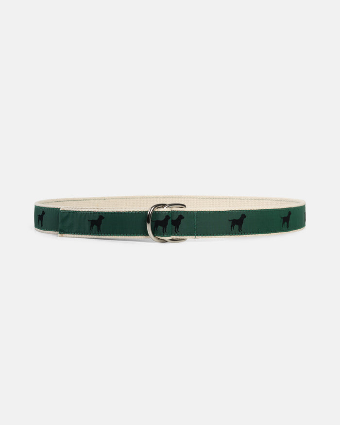 Made-in-USA Black Labs Motif D Ring Belt