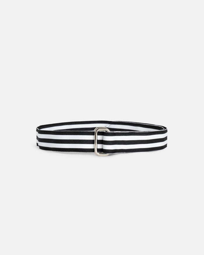 Made-in-USA Black & White Grosgrain Ribbon Belt