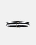 Made-in-USA Black & White Grosgrain Ribbon Belt