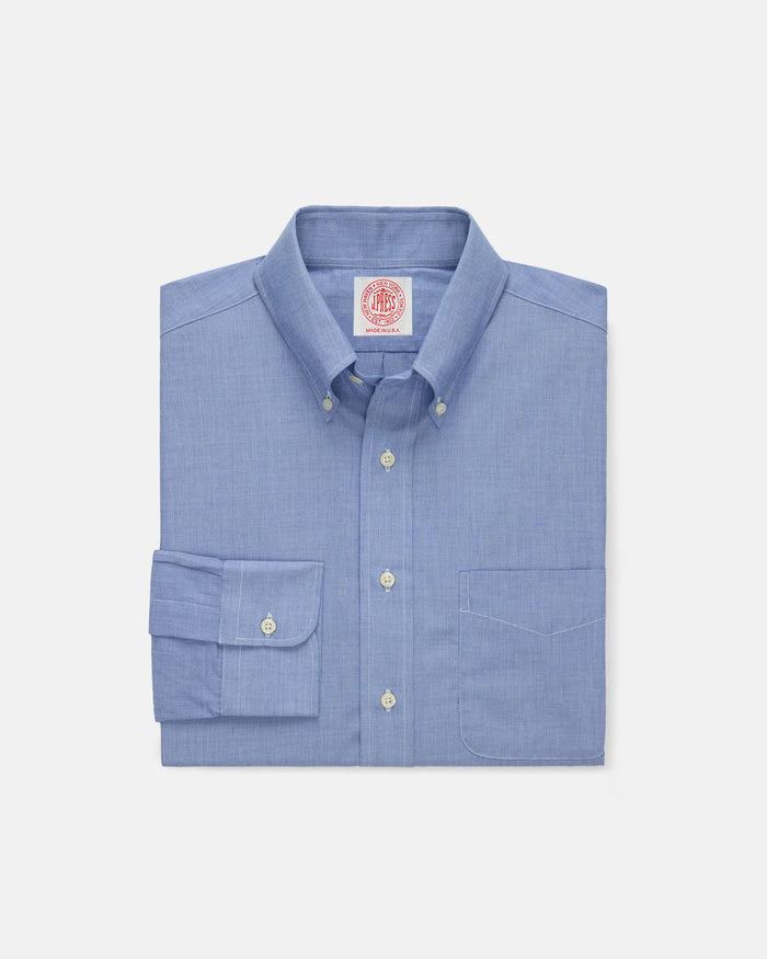 Made-in-USA Blue End-On-End Button Down Shirt - Classic Fit