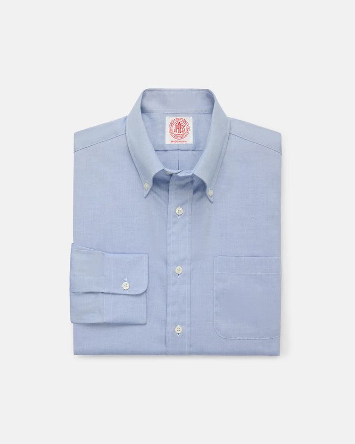 Made-in-USA Blue Pinpoint Oxford Button Down Shirt - Classic Fit