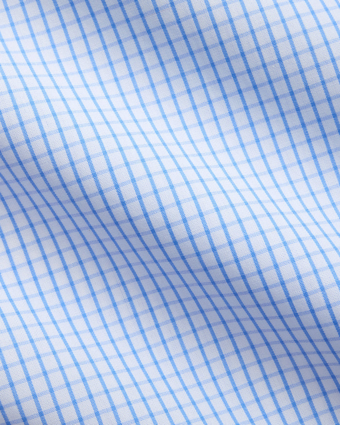 Made-in-USA Blue Tattersall Button Down Oxford Cloth Shirt - Classic Fit