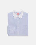 Made-in-USA Blue University Stripe Oxford Club Collar Dress Shirt - Classic Fit