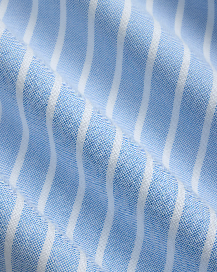 Made-in-USA Blue & White Stripe Oxford Cloth Sport Shirt - Classic Fit