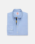 Made-in-USA Blue with Guard Stripe Placket Oxford Cloth Sport Shirt - Regular Fit