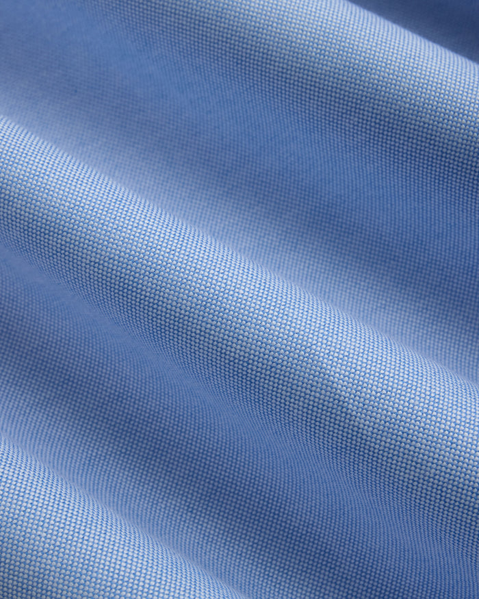 Made-in-USA Blue with Guard Stripe Placket Oxford Cloth Sport Shirt - Regular Fit