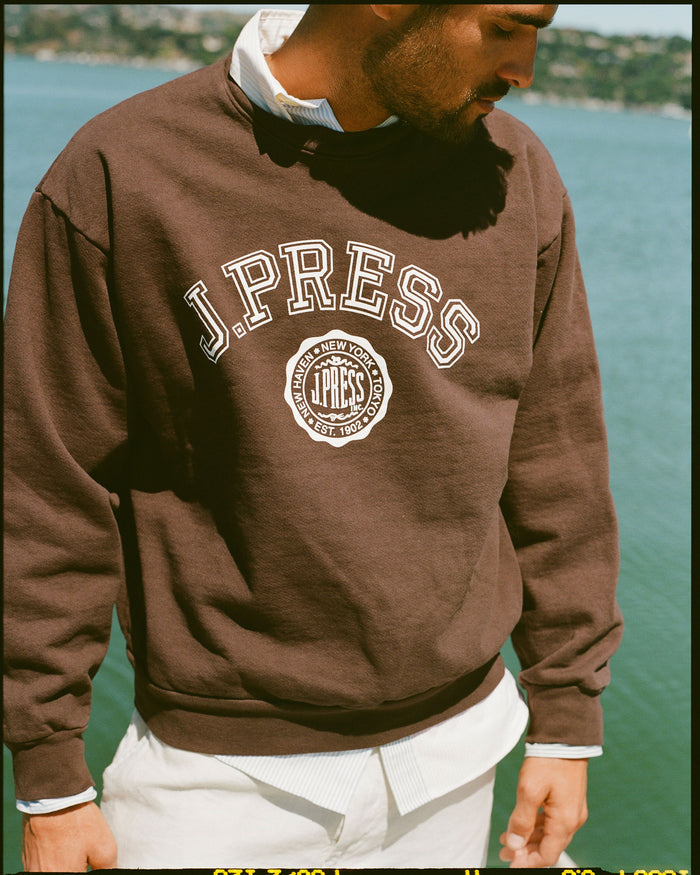 Made-in-USA Brown J. Press Varsity Seal Sweatshirt