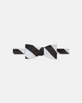 Made-in-USA Brown & White Guard Stripe Repp Bow Tie