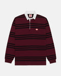 Made-in-USA Burgundy Triple Stripe J. Press Seal Cotton Rugby
