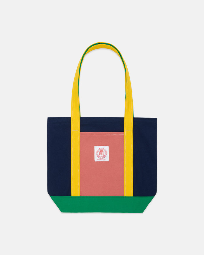 Made-in-USA Color Block Canvas Tote Bag
