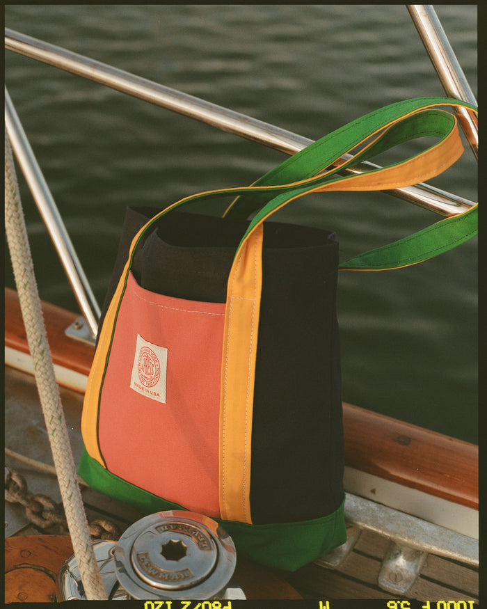 Made-in-USA Color Block Canvas Tote Bag
