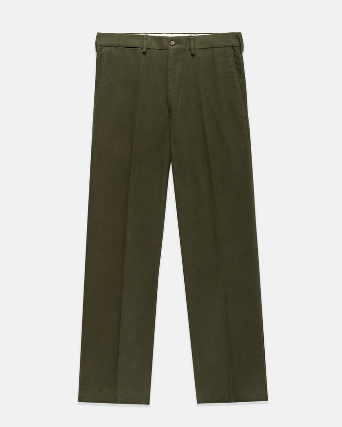 Made-in-USA Dark Olive English Moleskin Pant