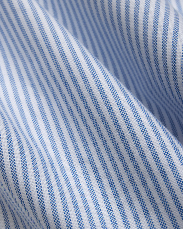 Made-in-USA Flap Pocket Blue University Stripe Oxford Cloth Shirt - Classic Fit