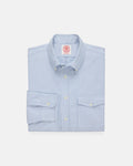 Made-in-USA Flap Pocket Blue University Stripe Oxford Cloth Shirt - Regular Fit