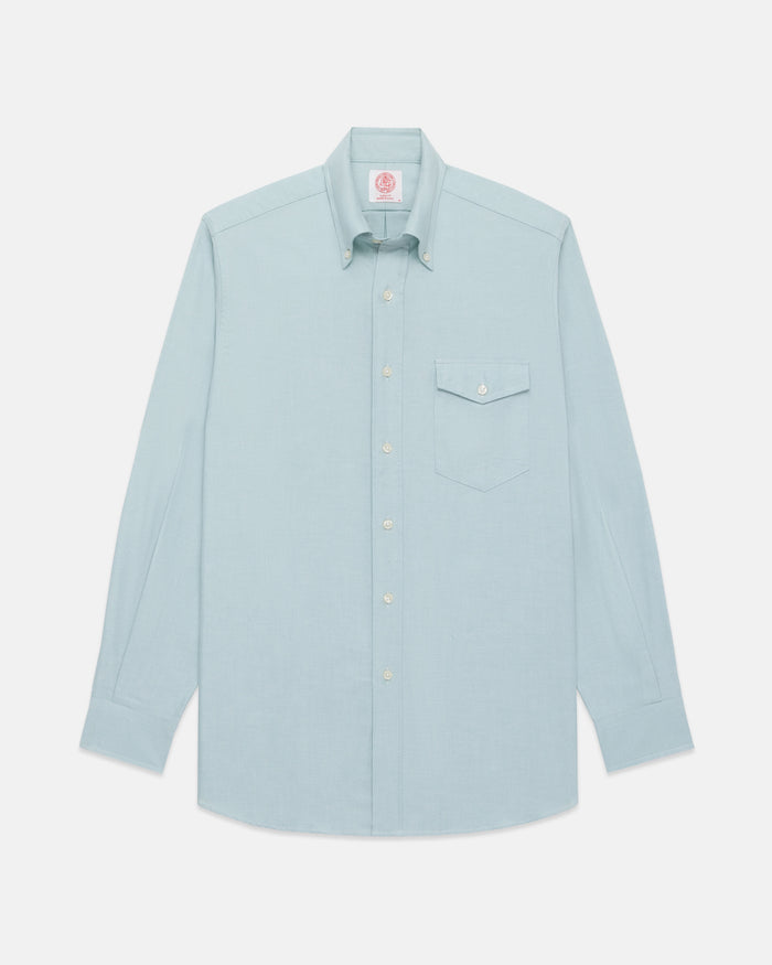 Made-in-USA Flap Pocket Green Oxford Cloth Button Down Sportshirt - Classic Fit