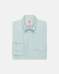 Made-in-USA Flap Pocket Green University Stripe Oxford Cloth Shirt - Classic Fit