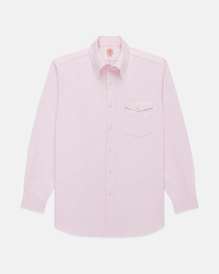 Made-in-USA Flap Pocket Pink Oxford Cloth Button Down Sport Shirt - Classic Fit