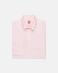 Made-in-USA Flap Pocket Pink University Stripe Oxford Cloth Button Down Sportshirt - Classic Fit