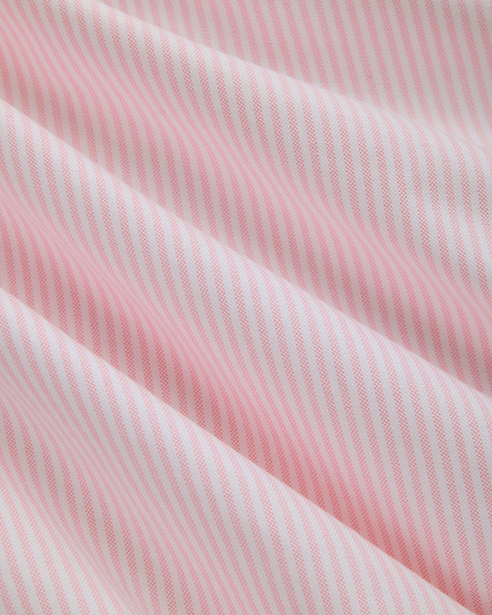 Made-in-USA Flap Pocket Pink University Stripe Oxford Cloth Button Down Sportshirt - Classic Fit