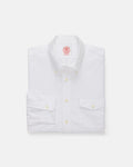 Made-in-USA Flap Pocket White Oxford Cloth Button Down Shirt - Regular Fit