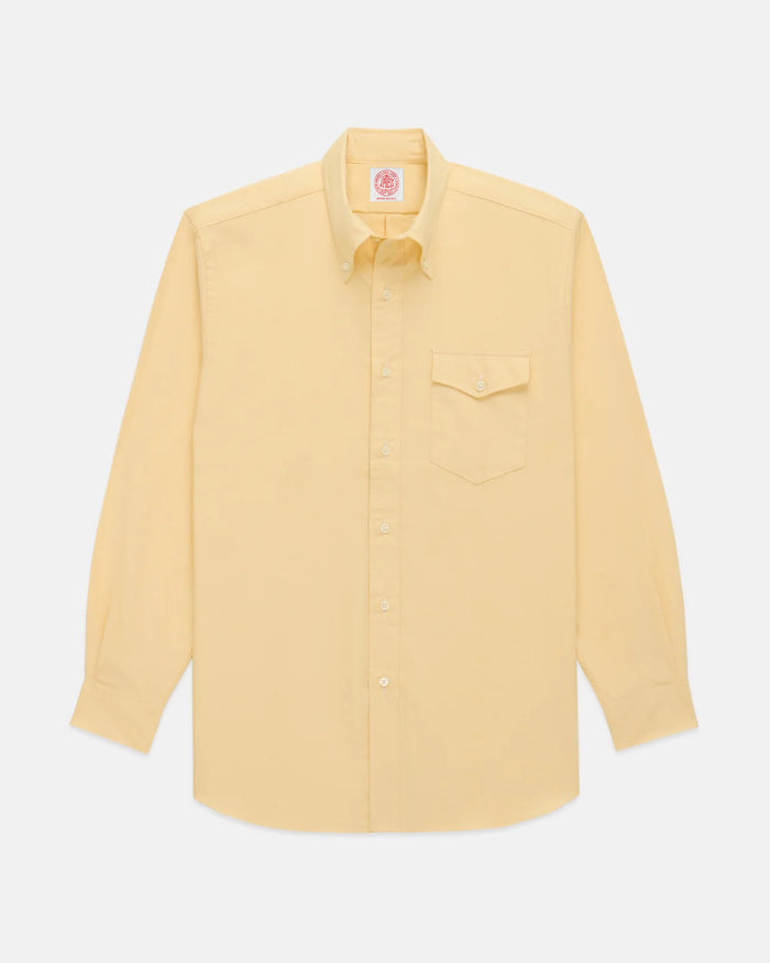 Made-in-USA Flap Pocket Yellow Oxford Cloth Button Down Shirt - Classic Fit