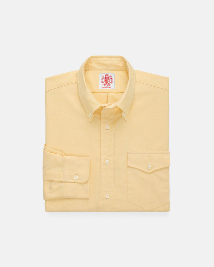 Made-in-USA Flap Pocket Yellow Oxford Cloth Button Down Sportshirt - Classic Fit