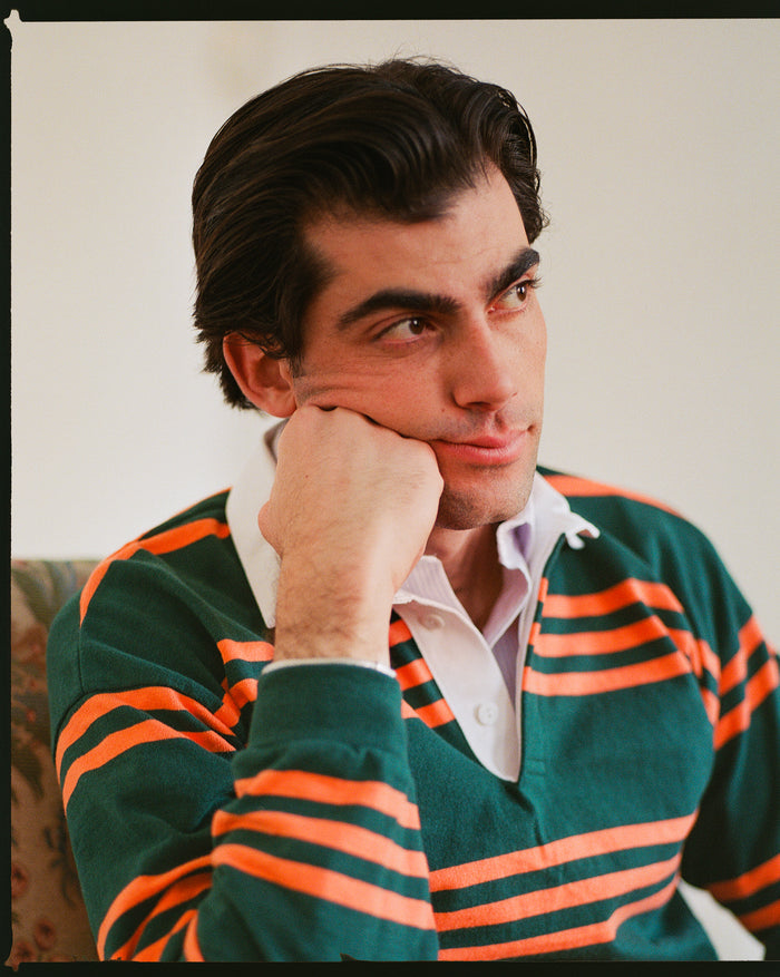 Made-in-USA Green Triple Stripe Cotton Rugby