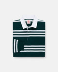Made-in-USA Green & White Triple Stripe Cotton Rugby