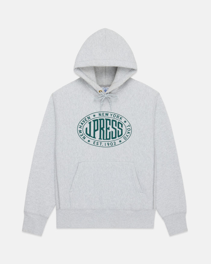 Made in USA Grey J. Press Vintage Seal Logo Hoodie