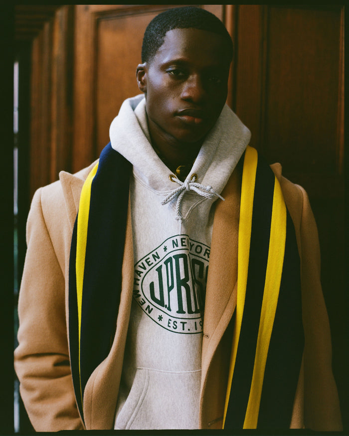 Made in USA Grey J. Press Vintage Seal Logo Hoodie