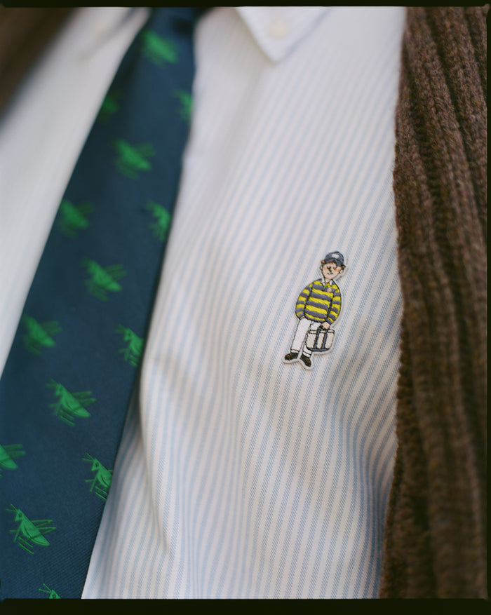 Made-in-USA "Ivy Guy" Blue Striped Oxford Cloth Sport Shirt - Classic Fit