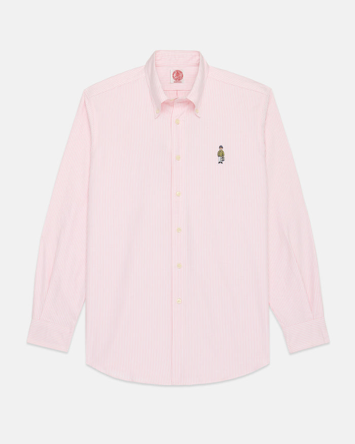 Made-in-USA "Ivy Guy" Pink University Stripe Oxford Cloth Shirt - Classic Fit