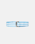 Made-in-USA Light Blue & White Stripe Grosgrain Ribbon Belt